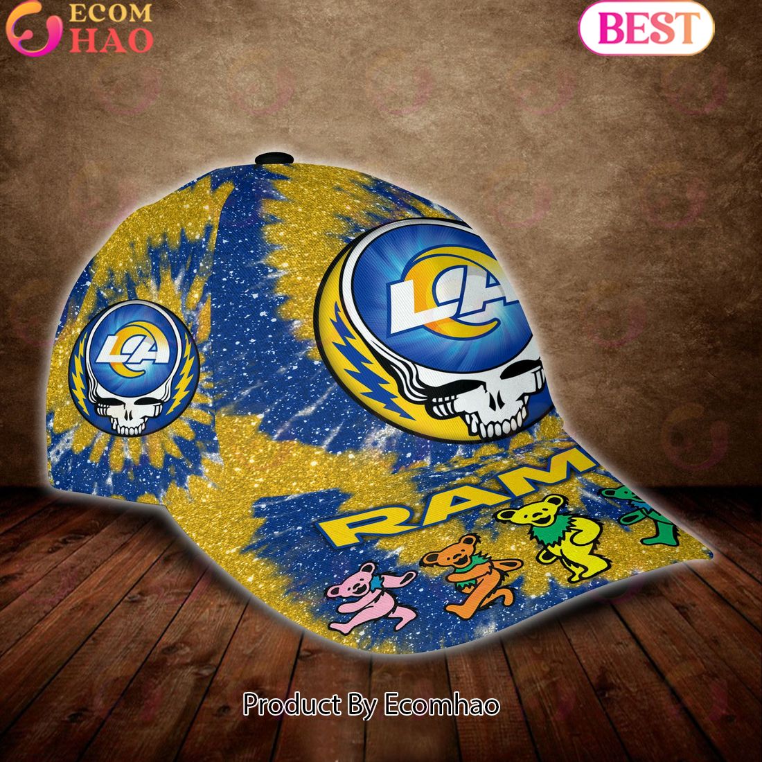 Los Angeles Rams 3D Cap NFL & Grateful Dead Dancing Bears