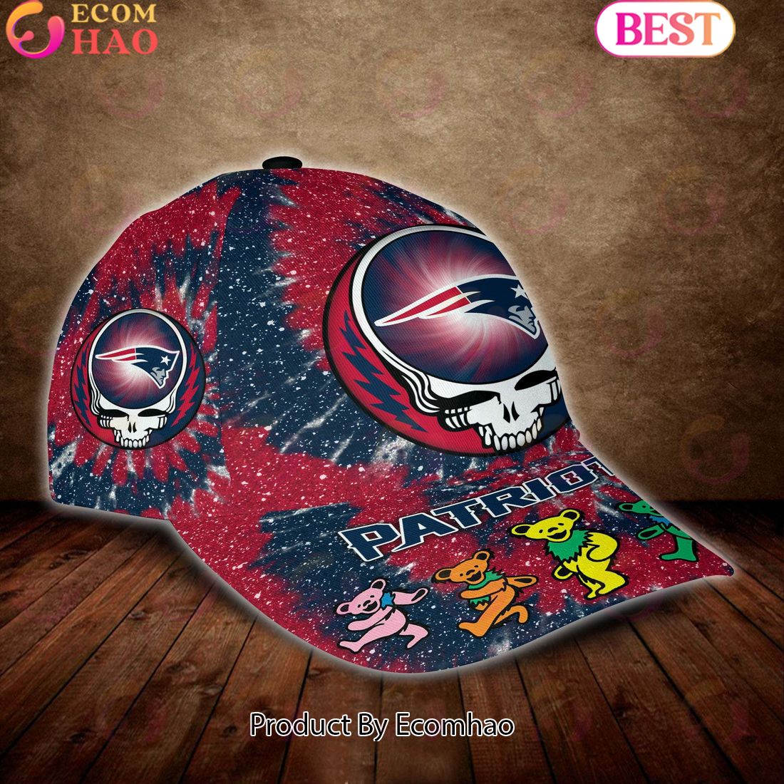 New England Patriots 3D Cap NFL & Grateful Dead Dancing Bears