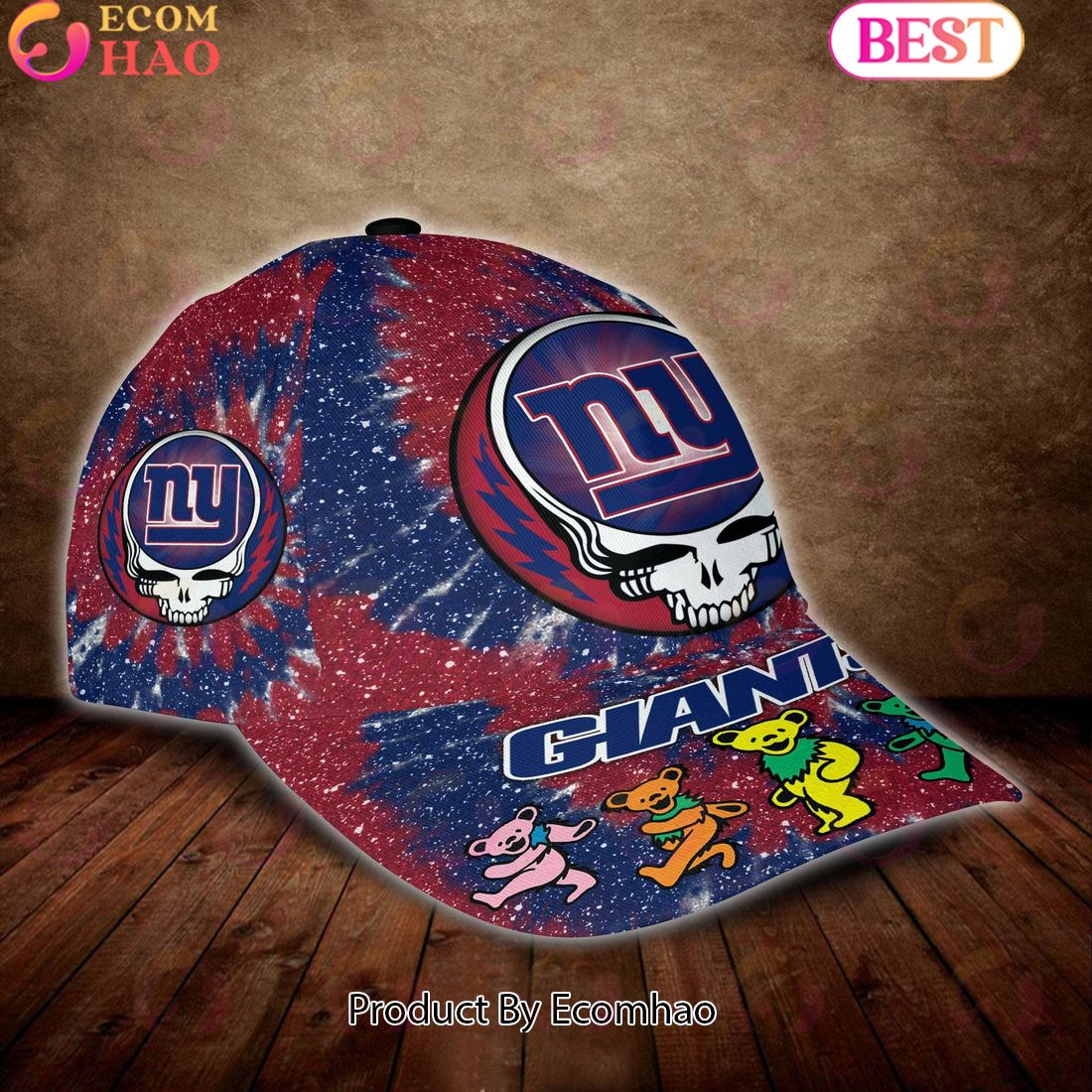 New York Giants 3D Cap NFL & Grateful Dead Dancing Bears