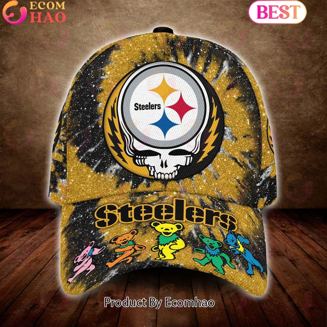 Pittsburgh Steelers 3D Cap NFL & Grateful Dead Dancing Bears