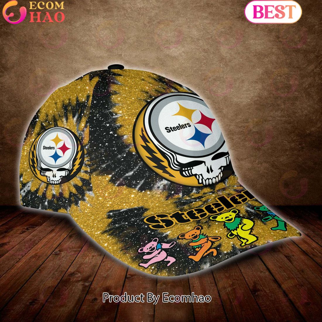 Pittsburgh Steelers 3D Cap NFL & Grateful Dead Dancing Bears