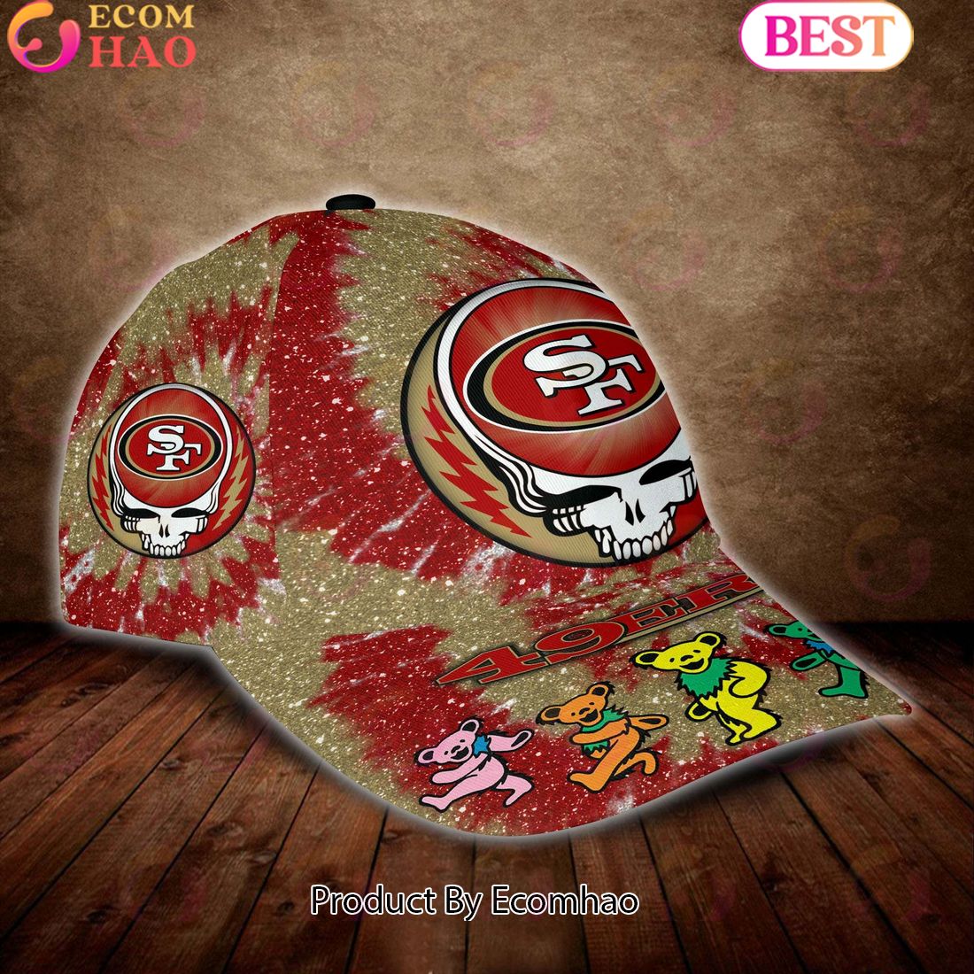 San Francisco 49ers 3D Cap NFL & Grateful Dead Dancing Bears