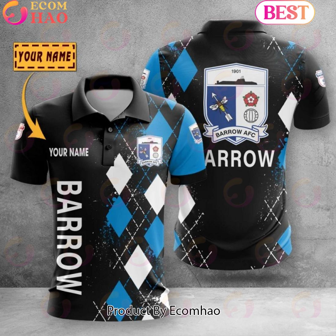 Custom Name Barrow Afc Polo Shirt