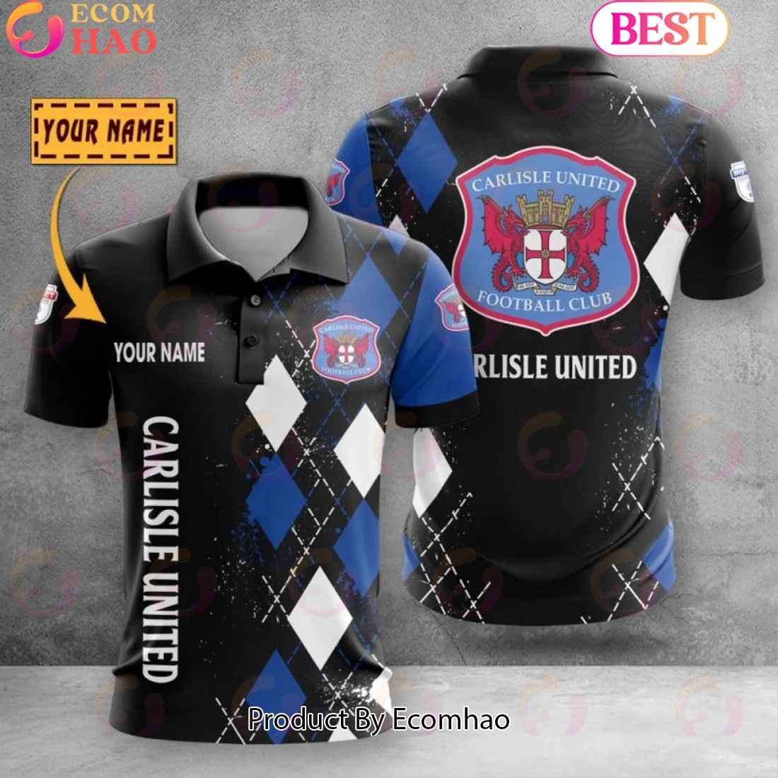 Custom Name Carlisle United Polo Shirt