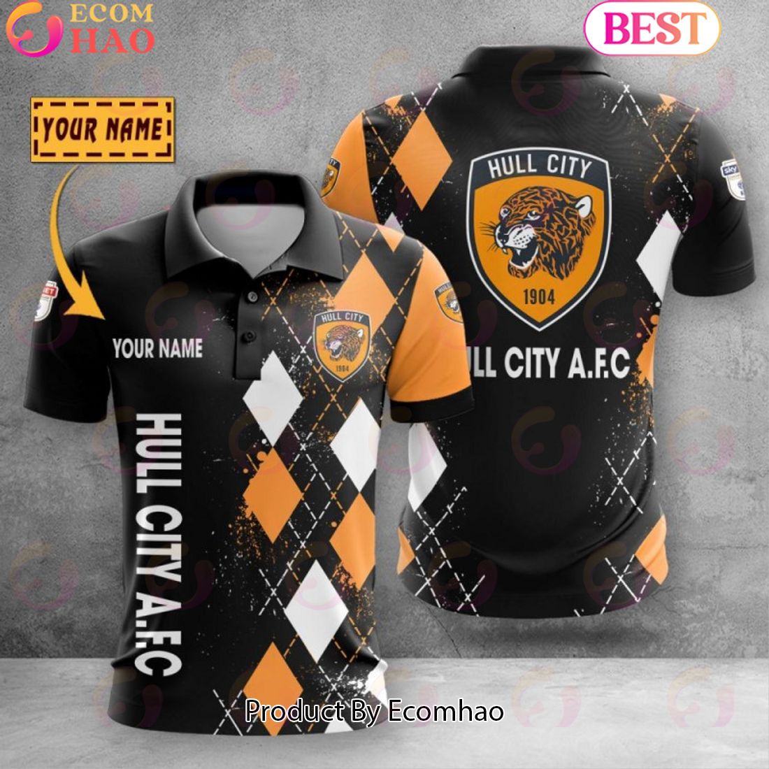 Custom Name Hull City Polo Shirt