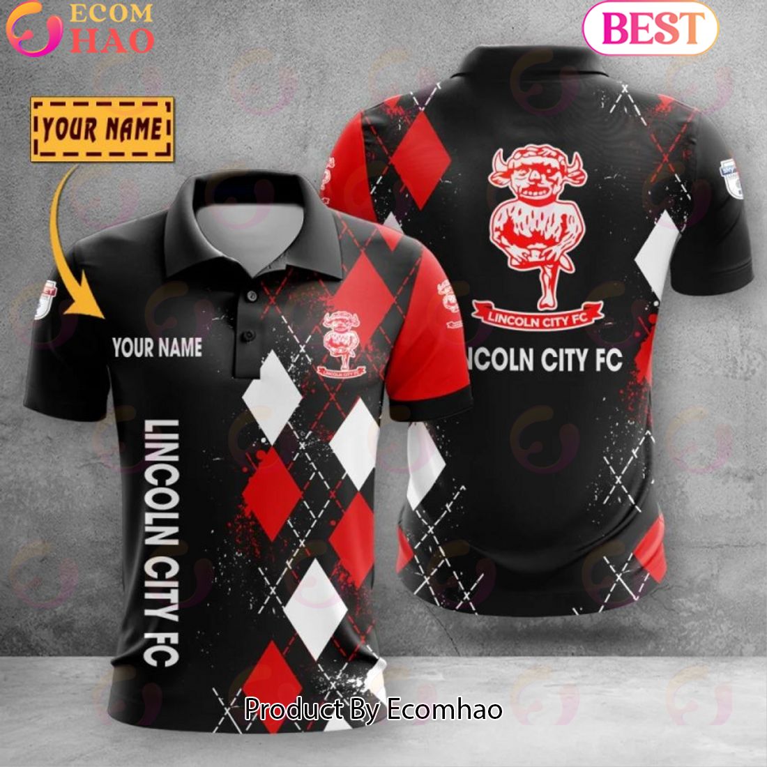 Custom Name Lincoln City F.C Polo Shirt