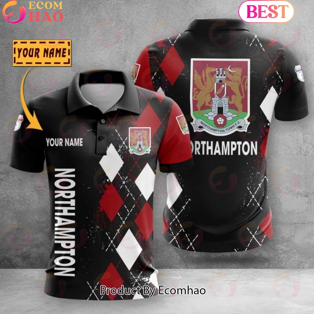 Custom Name Northampton Town F.C Polo Shirt