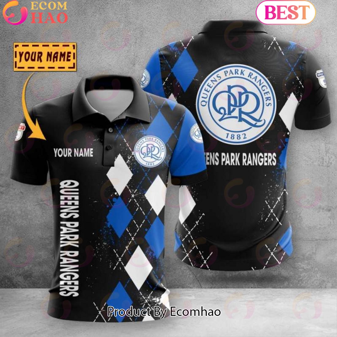 Custom Name Queens Park Rangers Polo Shirt