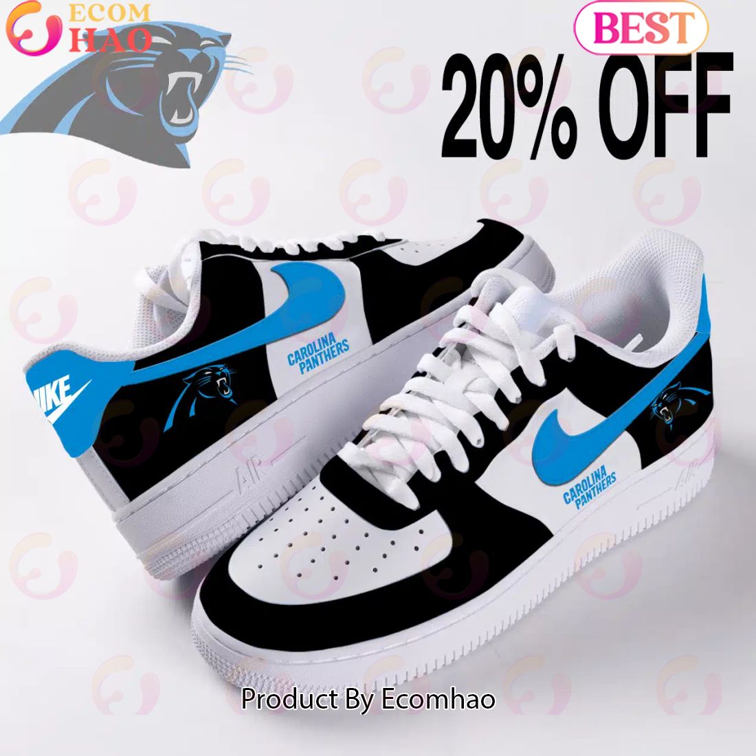 NEW] NFL Carolina Panthers Air Force 1 Sneakers