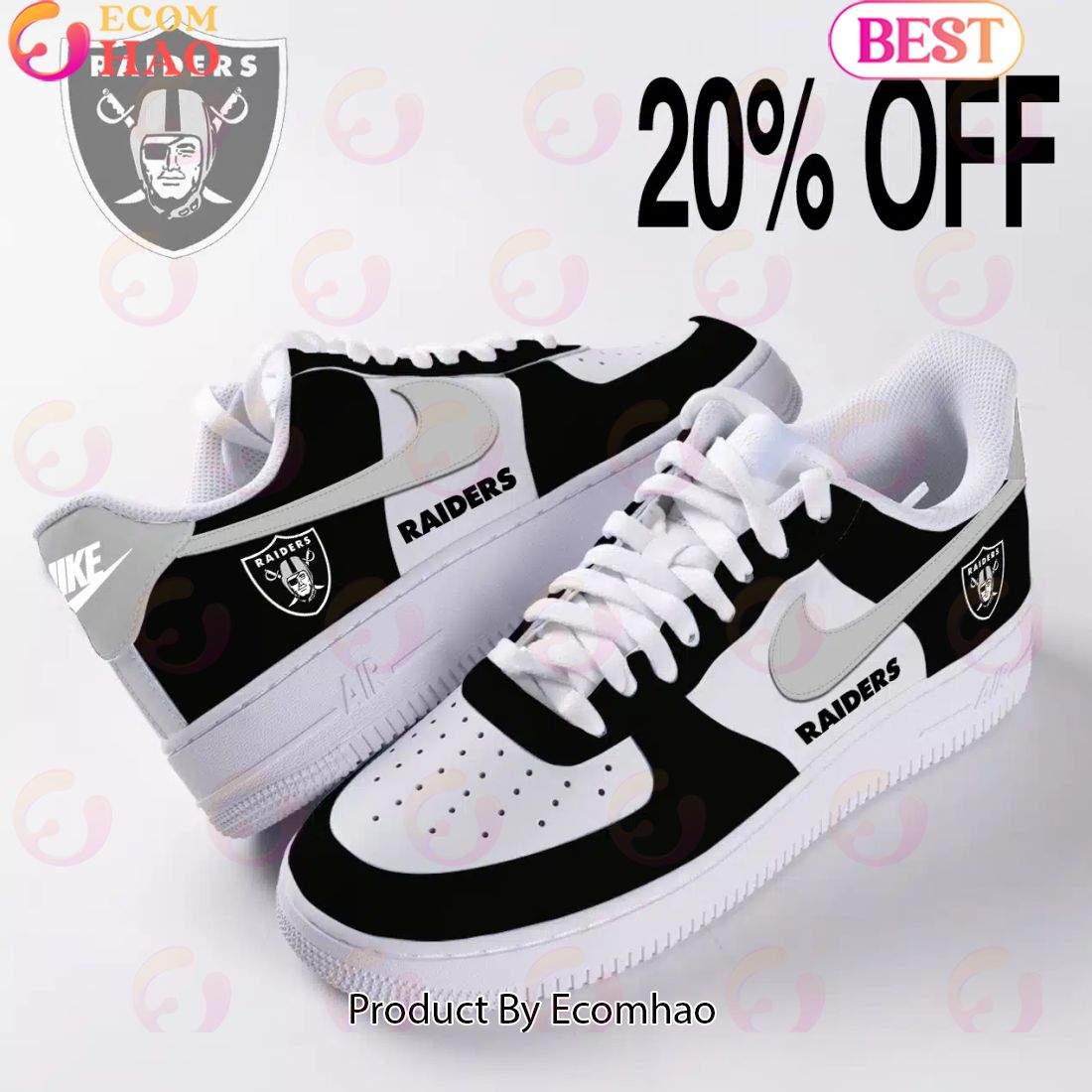 NEW] NFL Las Vegas Raiders Air Force 1 Sneakers