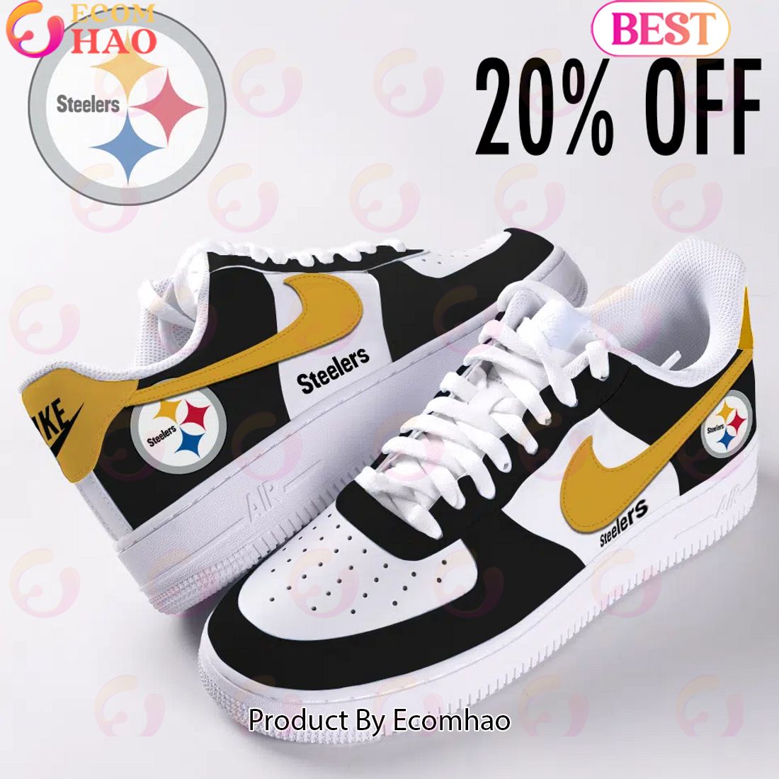 NEW] NFL Pittsburgh Steelers Air Force 1 Sneakers