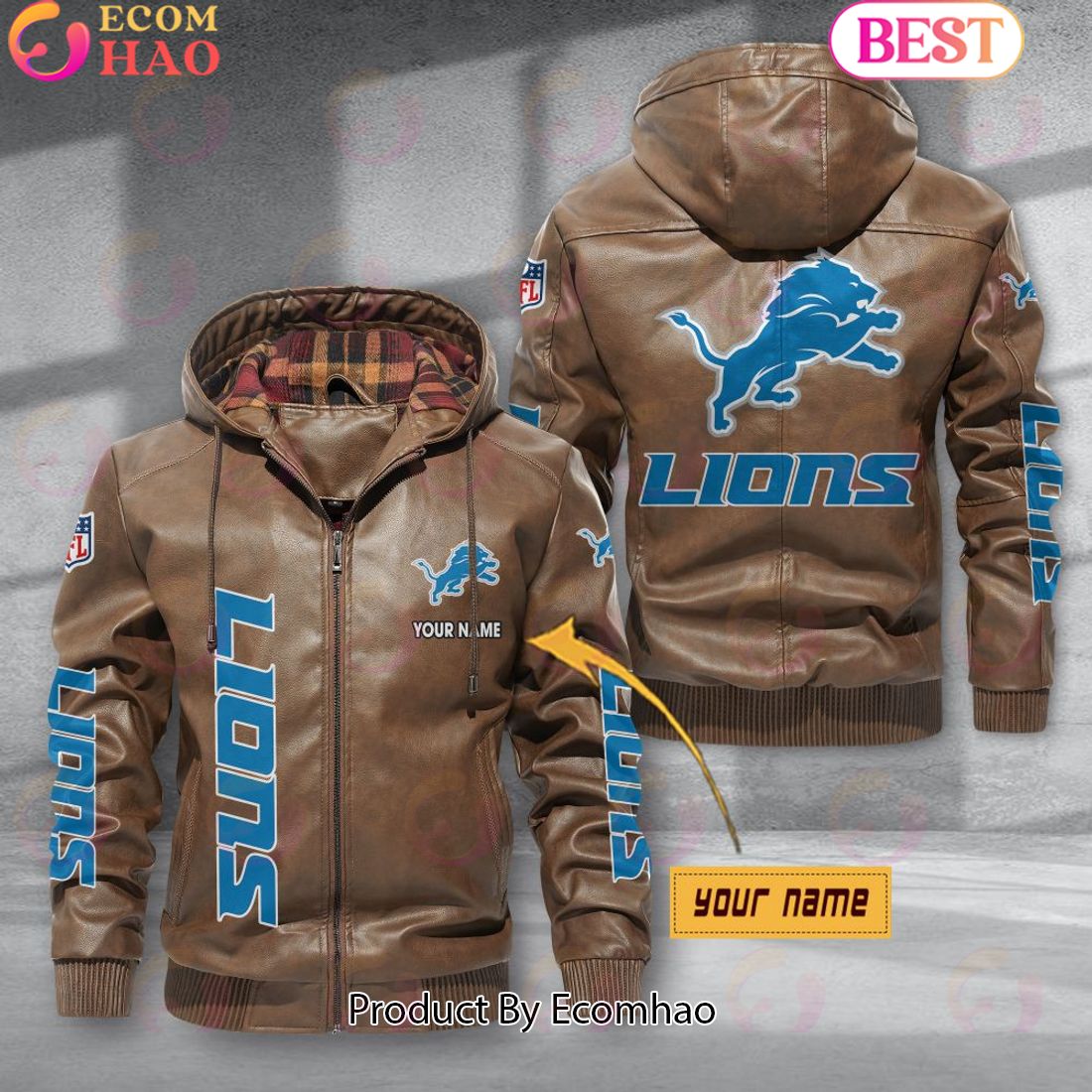 Detroit Lions NFL Leather Jacket 2023