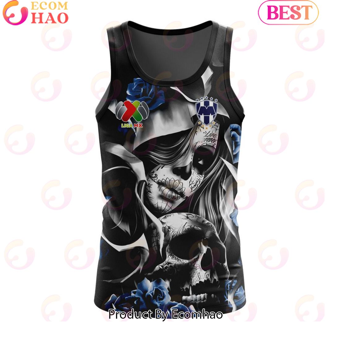 LIGA MX C.F. Monterrey Special Dia De Muertos Design Tank Top