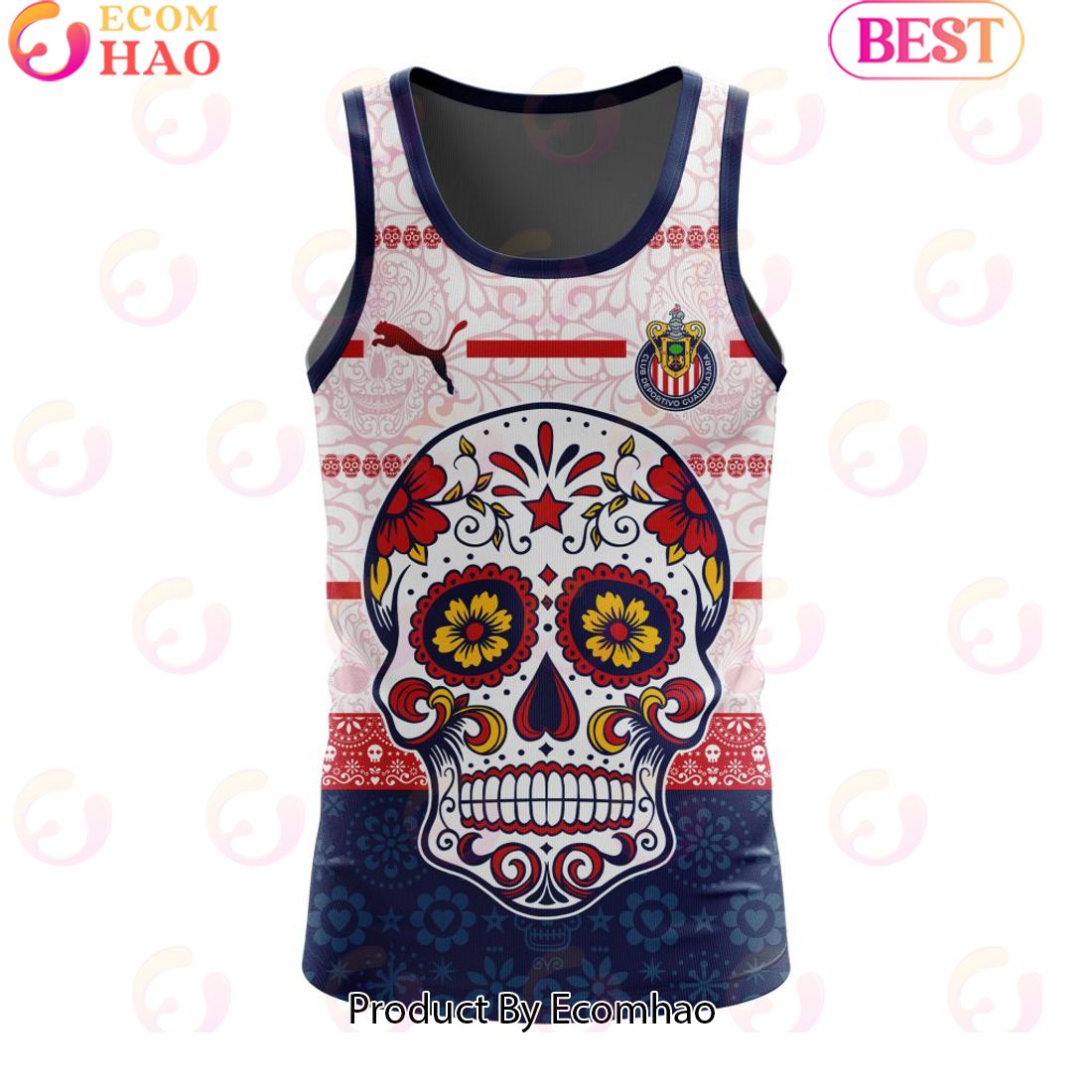 LIGA MX Atlas F.C Special Dia De Muertos Design Tank Top