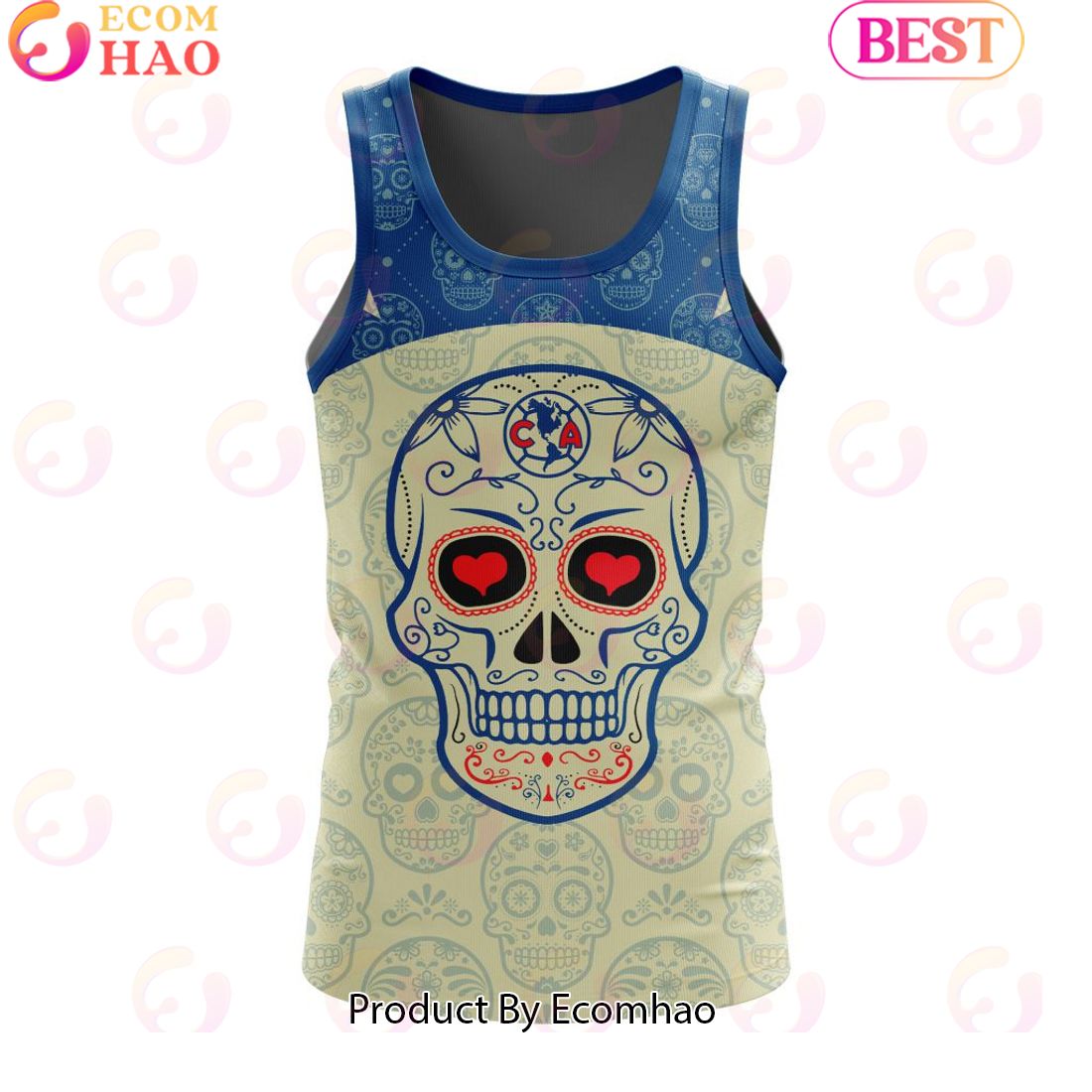 LIGA MX Club Necaxa Special Dia De Muertos Design Tank Top