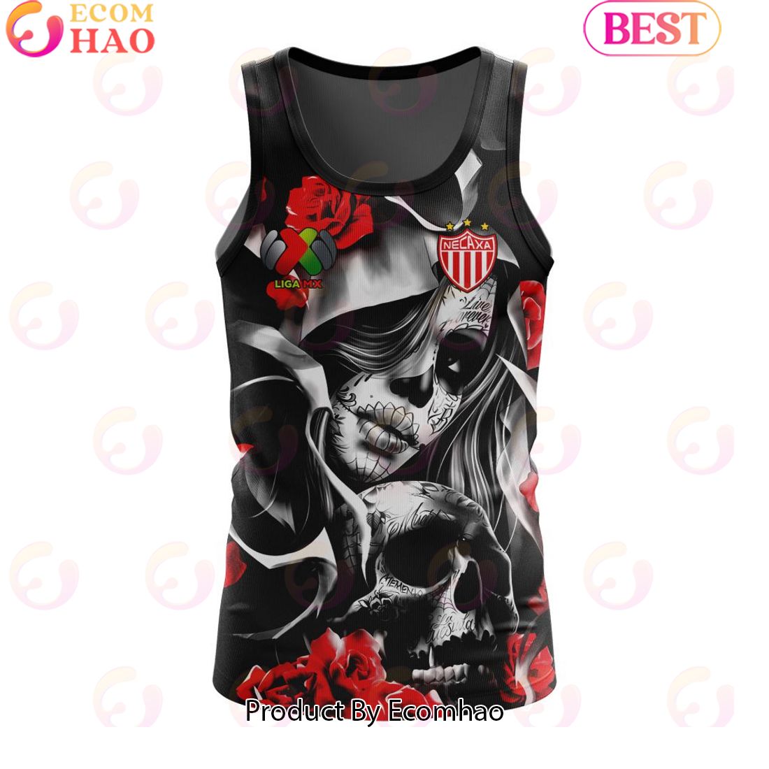 LIGA MX Club Necaxa Special Dia De Muertos Design Tank Top