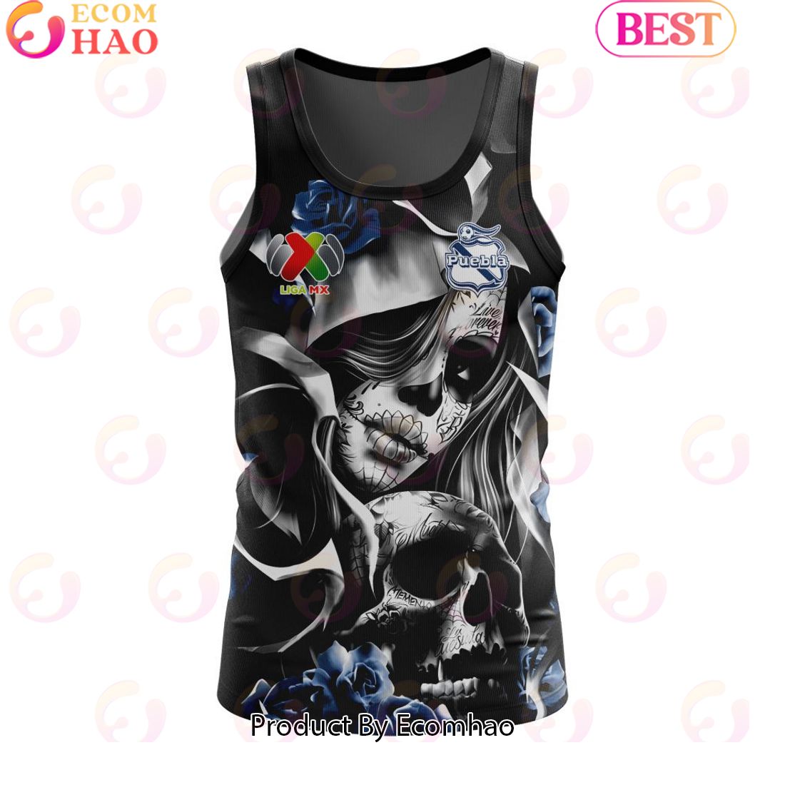 LIGA MX Club Puebla Special Dia De Muertos Design Tank Top