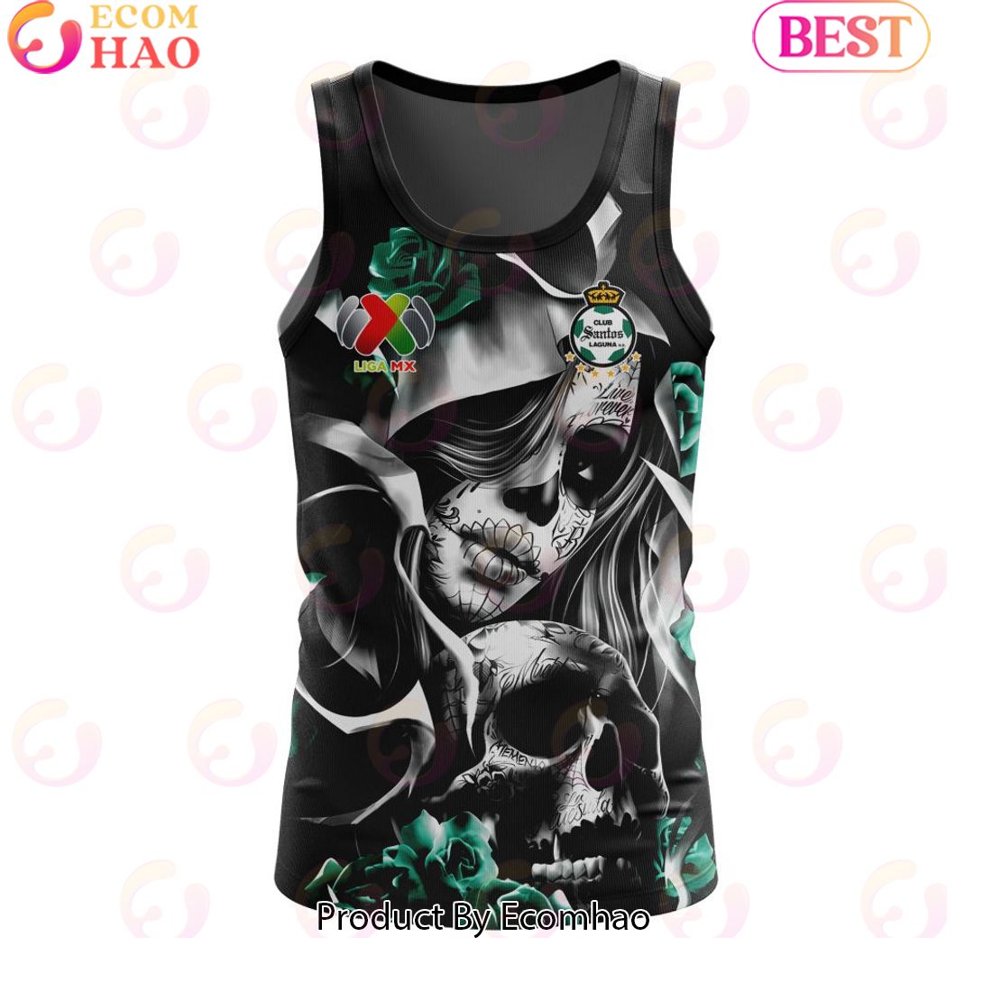 LIGA MX Club Santos Laguna Special Dia De Muertos Design Tank Top