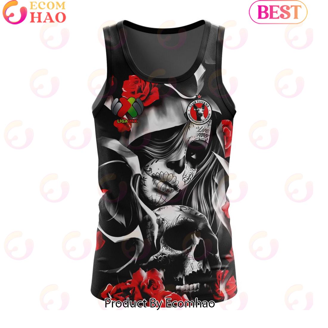 LIGA MX Club Tijuana Special Dia De Muertos Design Tank Top