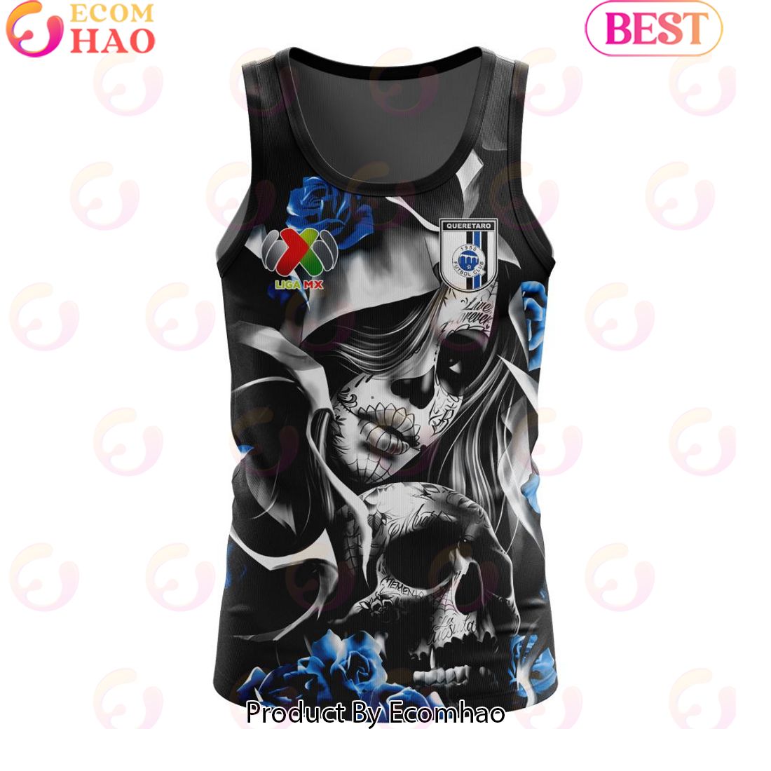 LIGA MX Queretaro F.C Special Dia De Muertos Design Tank Top