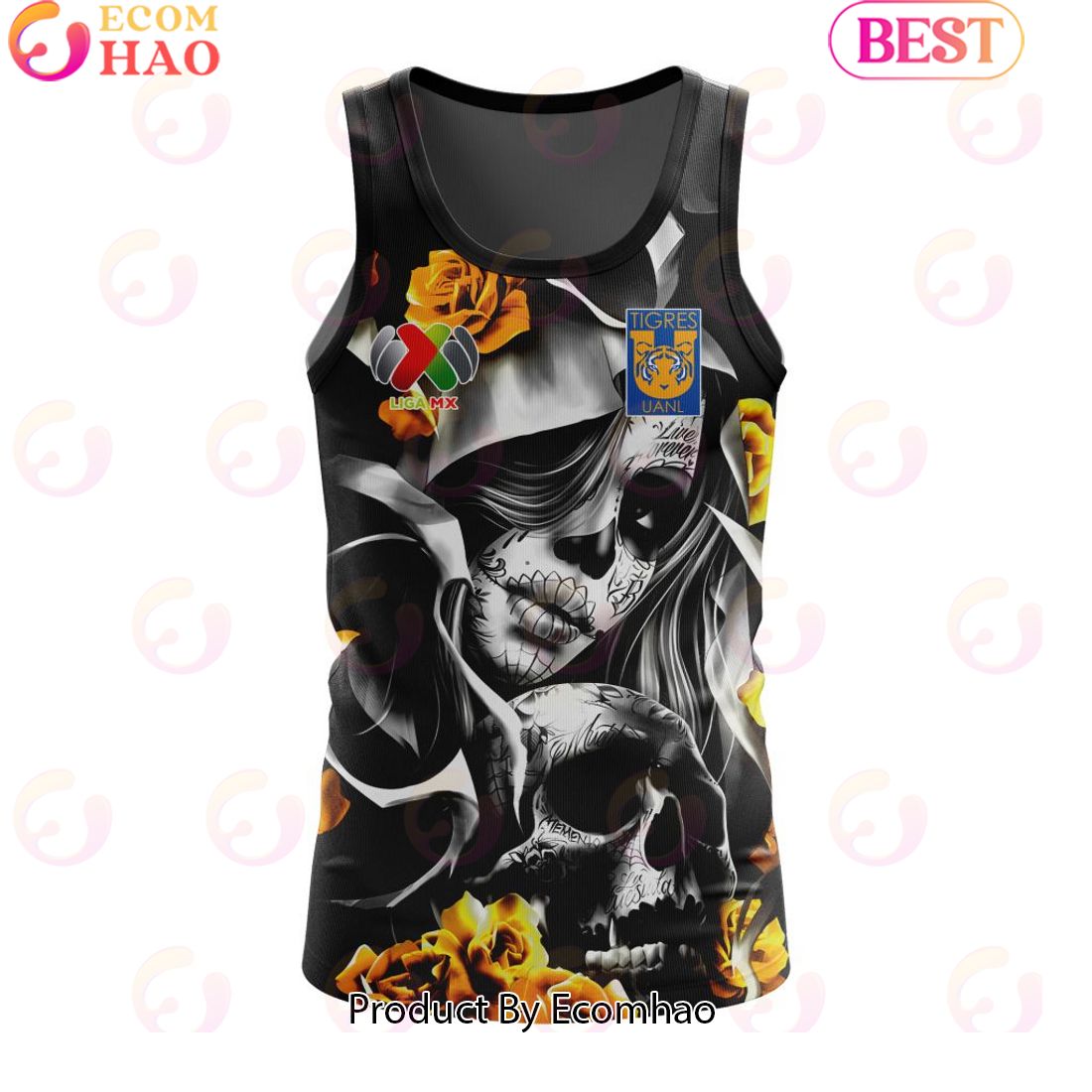 LIGA MX Tigres UANL Special Dia De Muertos Design Tank Top