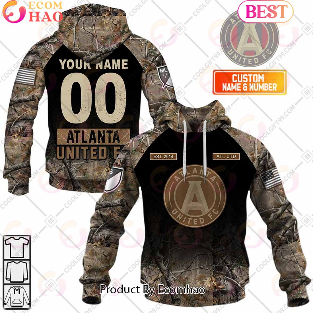 Personalized MLS Charlotte FC Camouflage 3D Hoodie