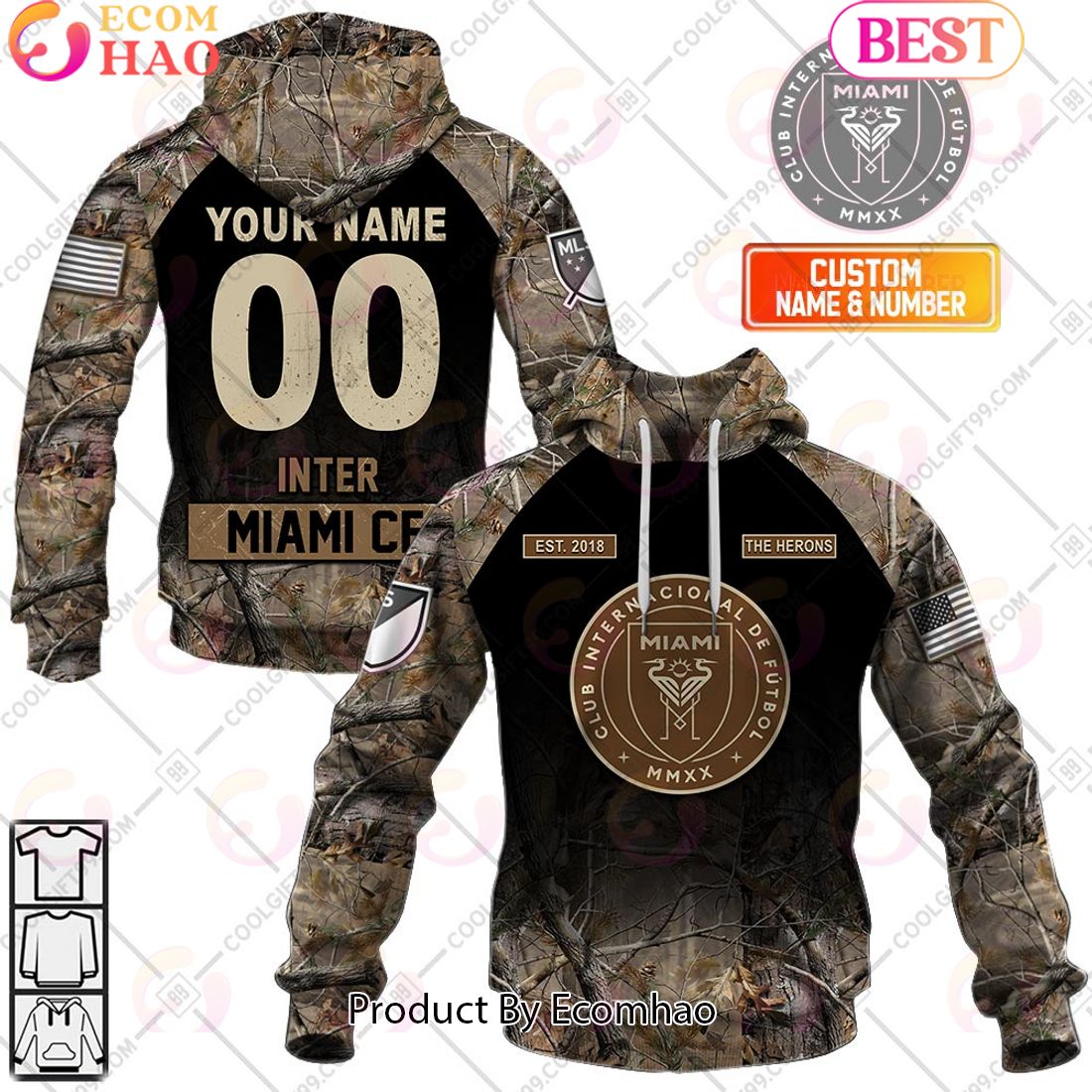 Personalized MLS Inter Miami CF Camouflage 3D Hoodie