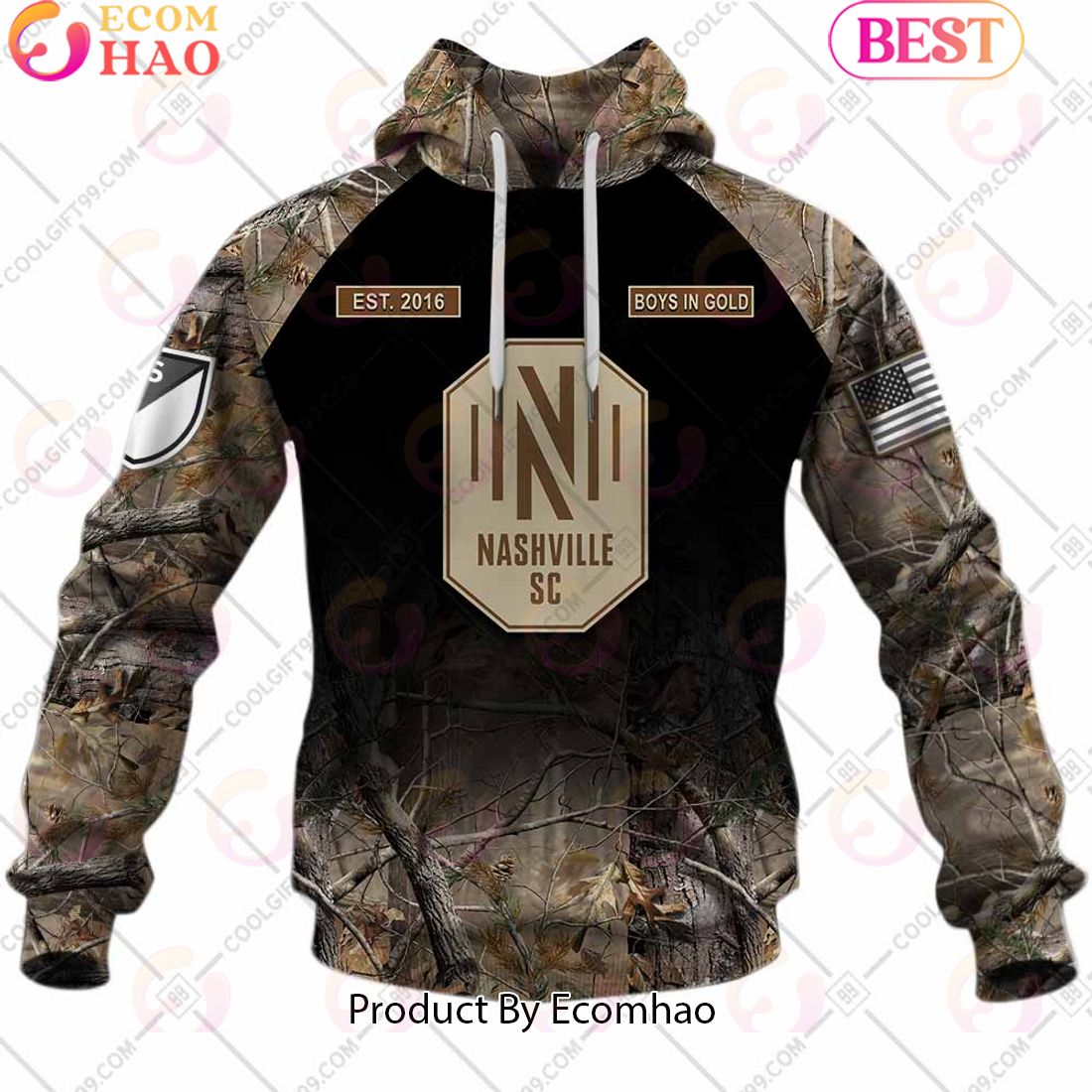 Personalized MLS Nashville SC Camouflage 3D Hoodie