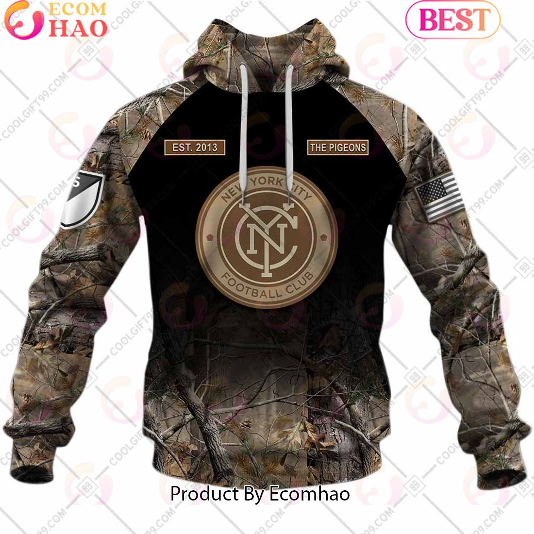 Personalized MLS New York City FC Camouflage 3D Hoodie