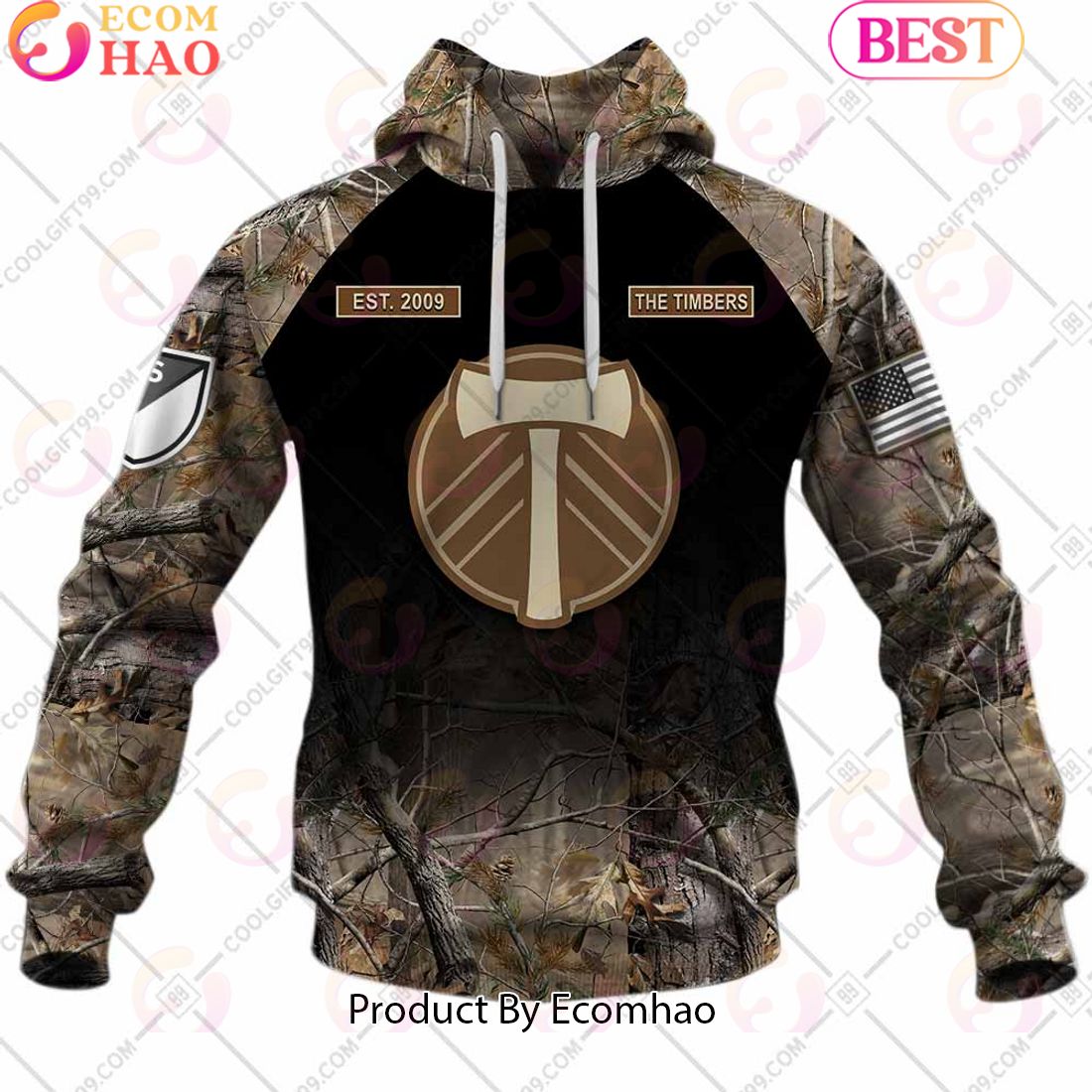 Personalized MLS Portland Timbers Camouflage 3D Hoodie