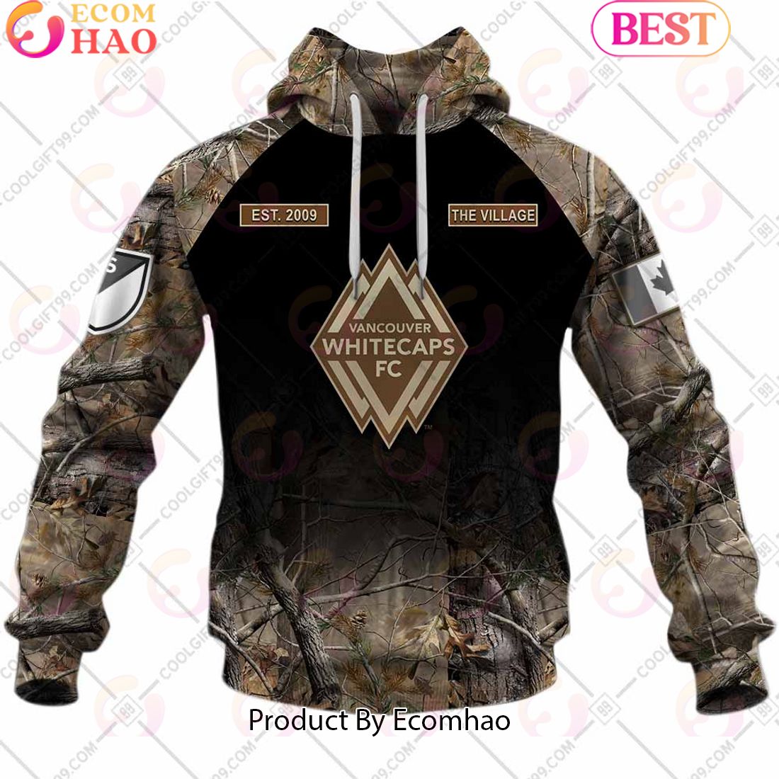 Personalized MLS Vancouver Whitecaps Camouflage 3D Hoodie