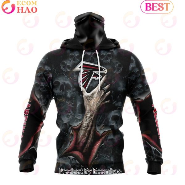 NFL Atlanta Falcons Special Horror Skull Art Design Halloween 3D Hoodie