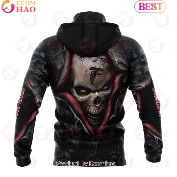 NFL Atlanta Falcons Special Horror Skull Art Design Halloween 3D Hoodie