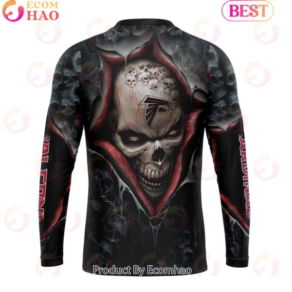 NFL Atlanta Falcons Special Horror Skull Art Design Halloween 3D Hoodie