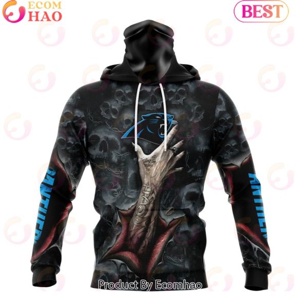 NFL Carolina Panthers Special Horror Skull Art Design Halloween 3D Hoodie