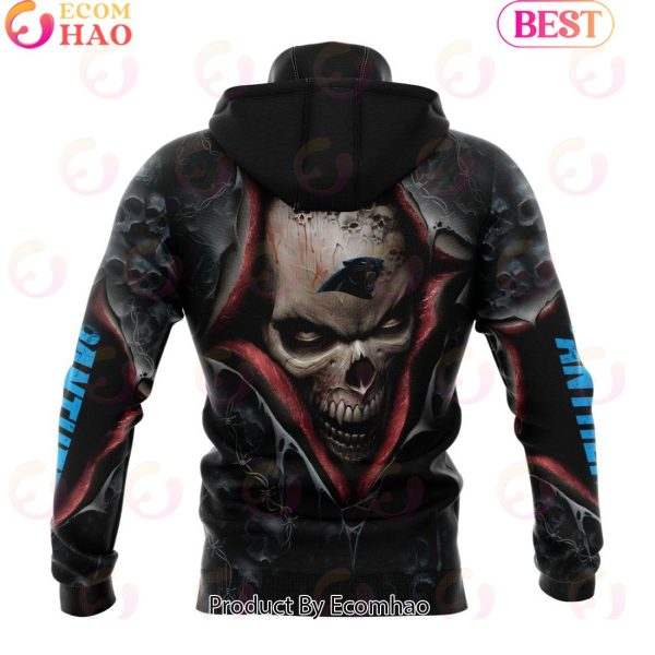 NFL Carolina Panthers Special Horror Skull Art Design Halloween 3D Hoodie