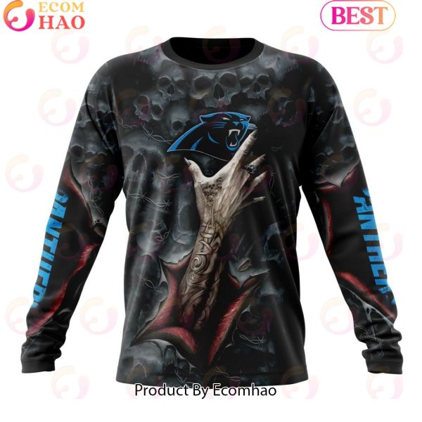NFL Carolina Panthers Special Horror Skull Art Design Halloween 3D Hoodie