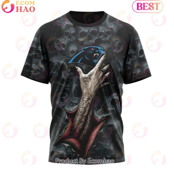 NFL Carolina Panthers Special Horror Skull Art Design Halloween 3D Hoodie