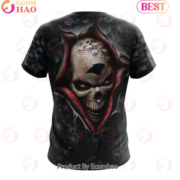 NFL Carolina Panthers Special Horror Skull Art Design Halloween 3D Hoodie