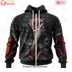 NFL Chicago Bears Special Horror Skull Art Design Halloween 3D Hoodie
