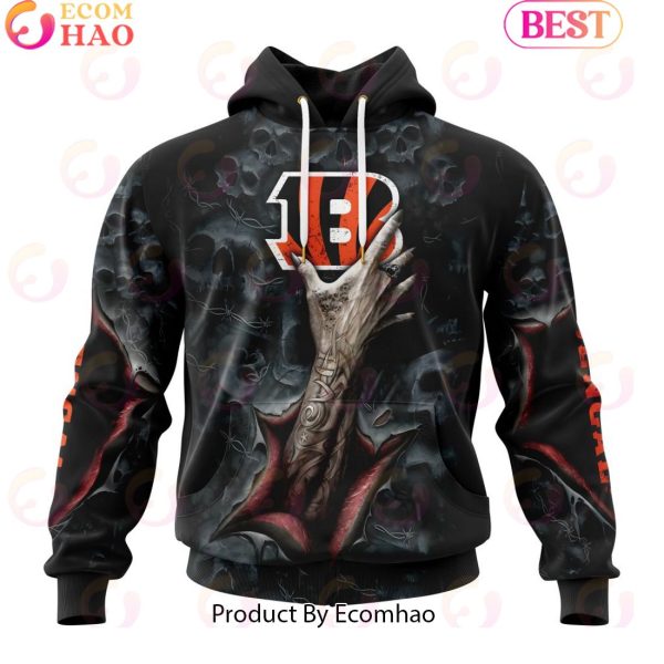 NFL Cincinnati Bengals Special Horror Skull Art Design Halloween 3D Hoodie