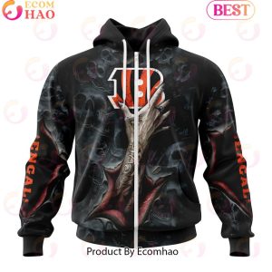 NFL Cincinnati Bengals Special Horror Skull Art Design Halloween 3D Hoodie