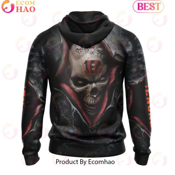 NFL Cincinnati Bengals Special Horror Skull Art Design Halloween 3D Hoodie