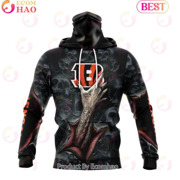 NFL Cincinnati Bengals Special Horror Skull Art Design Halloween 3D Hoodie