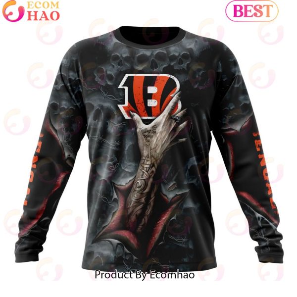 NFL Cincinnati Bengals Special Horror Skull Art Design Halloween 3D Hoodie
