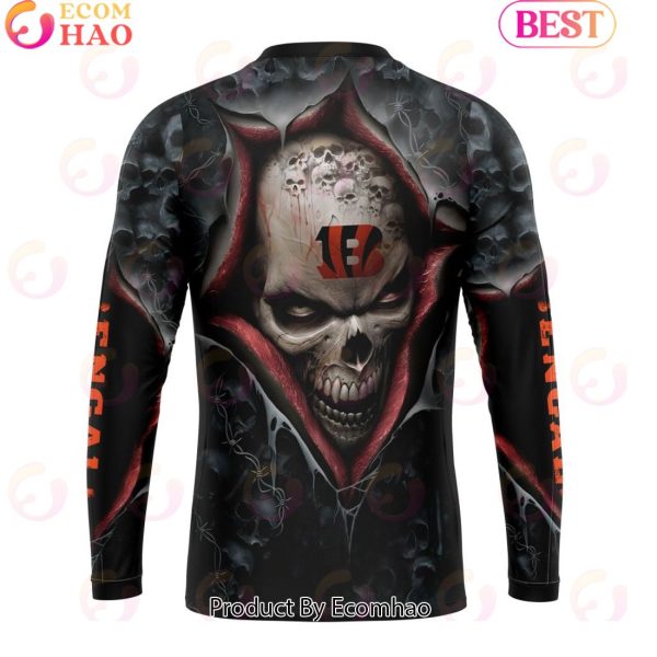 NFL Cincinnati Bengals Special Horror Skull Art Design Halloween 3D Hoodie