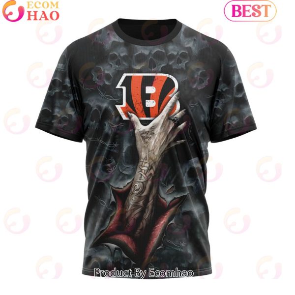 NFL Cincinnati Bengals Special Horror Skull Art Design Halloween 3D Hoodie