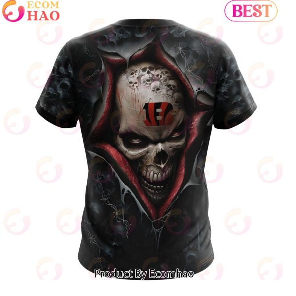 NFL Cincinnati Bengals Special Horror Skull Art Design Halloween 3D Hoodie