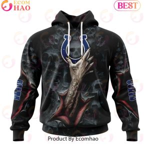 NFL Indianapolis Colts Special Horror Skull Art Design Halloween 3D Hoodie NFL Indianapolis Colts Special Horror Skull Art Design Halloween 3D Hoodie