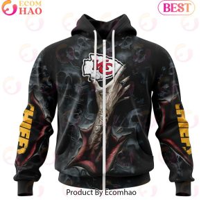 NFL Kansas City Chiefs Special Horror Skull Art Design Halloween 3D Hoodie